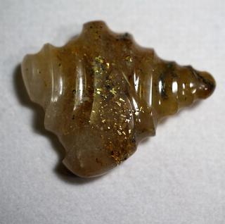 Gold in Quartz - carved gem