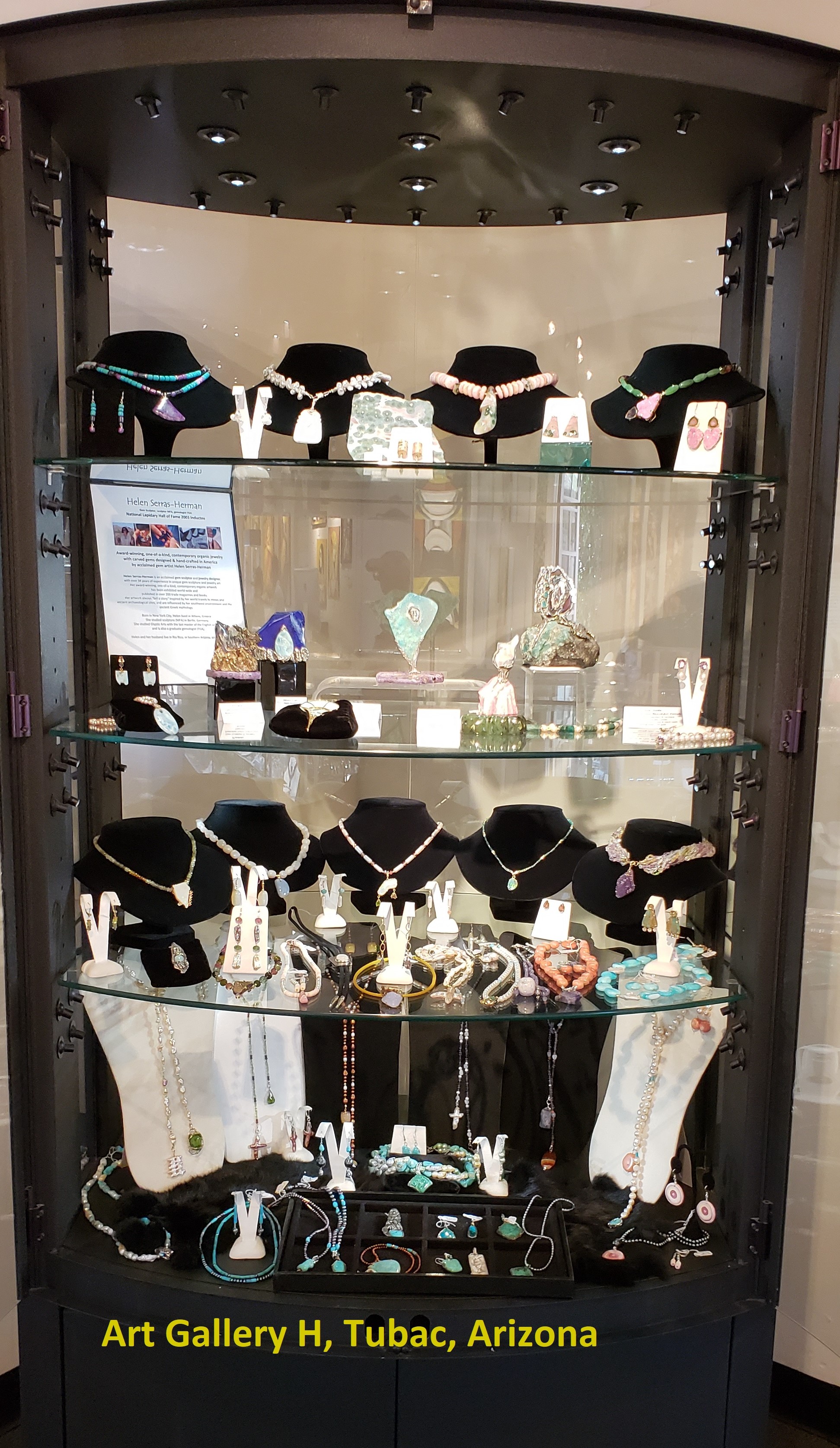 Jewelry galleries display Helen's gem art